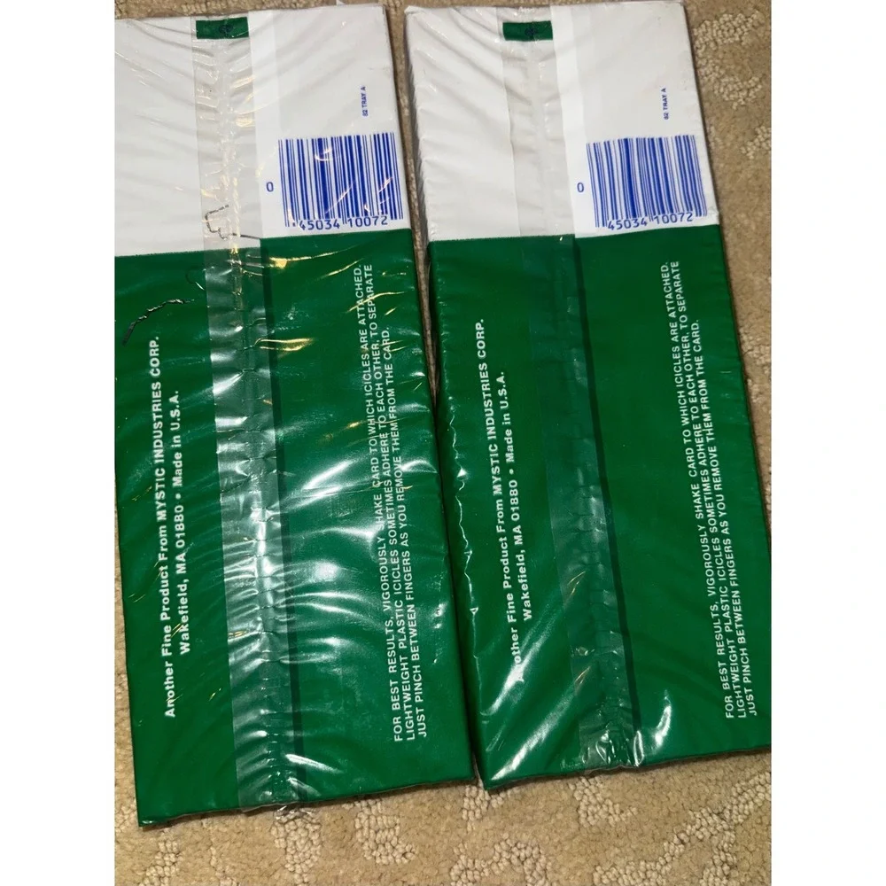 2 Pack Mystic Silver Christmas Tree Icicles 1000 Strands Each 18 Inch Flameproof